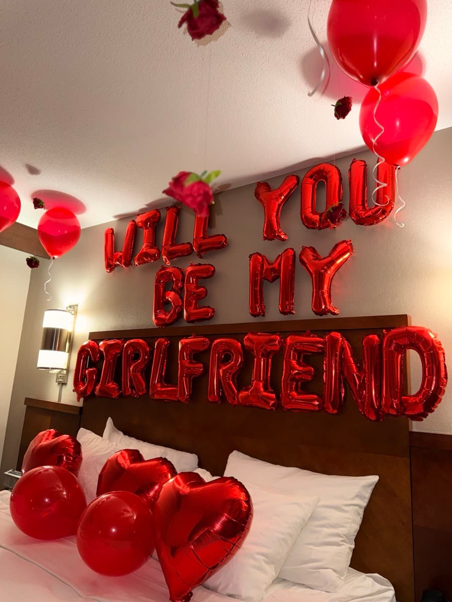 Hotel room romantic setup